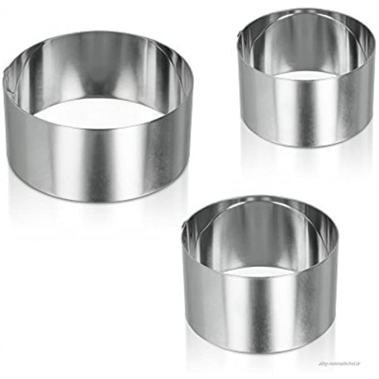 Metaltex 204536010 Kochringe Edelstahl 3 Stück in verschiedenen Größen