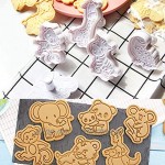 Olywee Tiere Ausstecher Set 8 Stück Tiere Schokolade Keksausstecher Stempel Prägung 3D Kunststoff Ausstecher Fondant Kuchen Dekoration