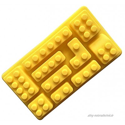 Gifts UK® Silikonform für Bausteine Schokolade Fondant Gelee Design 1 gelbe Form