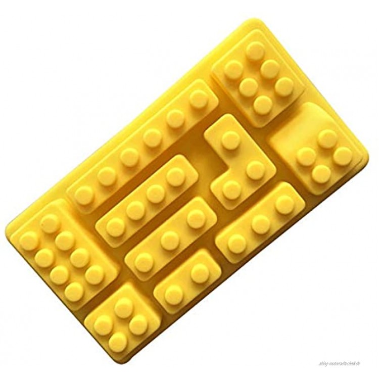 Gifts UK® Silikonform für Bausteine Schokolade Fondant Gelee Design 1 gelbe Form