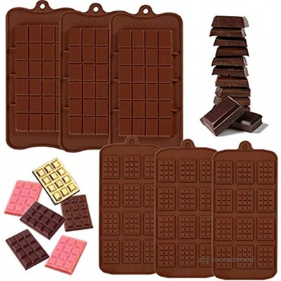 IHUIXINHE 6 Stück Waffel Silicone Chocolate Moulds Auseinander brechen Art Premium Protein und Energieriegelform für Schokolade Waffel Süßigkeiten Kekse
