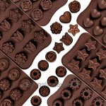 Whaline 6 Stück Silikon Schokoladenformen Schokolade Backform verschiedene Formen Schokoladenherstellung wiederverwendbar Candy Form Eiswürfel für Süßigkeiten Kuchen Seife Dekor