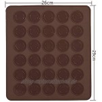 BESTZY Macarons Backmatte aus Silikon 2 Stück Baiser Makronenplatte Backmatte Macarons für 30 Mulden Antihaftbeschichtet 29 * 26cm