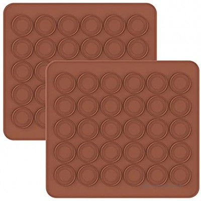 BESTZY Macarons Backmatte aus Silikon 2 Stück Baiser Makronenplatte Backmatte Macarons für 48 Mulden Antihaftbeschichtet 29 * 39cm