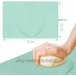 FETESNICE Silikon Backmatte mit Maß 60 x 40 cm Antihaft-Silikon-Backmatte Matten für Fondant Kekse Pizzateig
