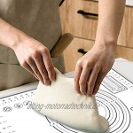 Haquno 3 Stück Silikon Backmatten rutschfeste Backunterlage Antihafte Groß -Silikonmatte Fondant Pizza Teigmatte 45x40 40 * 30 32 * 24cm grau