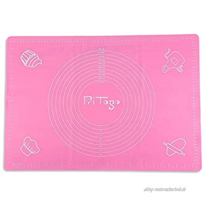 Seifenprofis Pritogo® Rollmatte Backmatte XXL 65 x 45 cm Rosa aus Silikon Antihaft BPA-Frei rutschfest