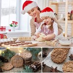 HIQE-FL 3D Holz Nudelholz,Motiv Nudelholz Weihnachten,PräGerolle Holz,Nudelholz Weihnachten Prägung,Weihnachten Teigroller aus Holz,Teigroller Weihnachten