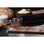 RADICALn Nudelholz 45,7 cm schwarz handgefertigt Marmor Nudelholz zum Backen mit Halter Französische Nudelholz für Fondant Teig Pizza Nicht-Holz Roti Maker Fondant Werkzeuge Küchenzubehör