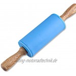 STOBOK Mini Nudelholz Kinder Holzgriff Nudelholz Silikon Teigroller für die Wohnküche,4er Pack rot grün orange blau