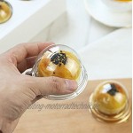 50 Stück 5,1 cm transparente Kunststoff-Kuchenbox Muffins Box Kekse Muffins Kuppel Box Hochzeit Geburtstag Geschenk-Box Silber