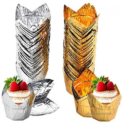 Cupcake Cases,200 Stück Tulpen Backförmchen Muffin Backbecher aus Papier Cupcake Einlagen für Hochzeit Geburtstag Party