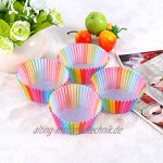 Cupcake-Förmchen Papierförmchen in Regenbogenfarben 100 Stück