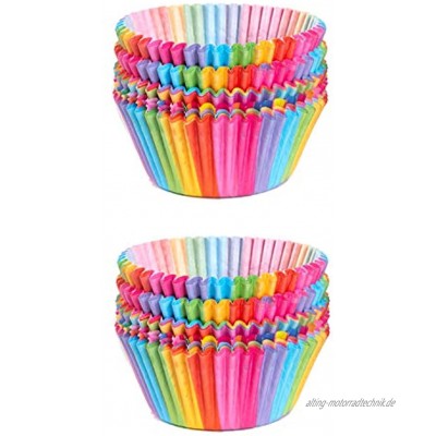 Cupcake-Förmchen Papierförmchen in Regenbogenfarben 100 Stück