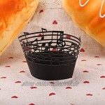 Delaman Cupcake Wrappers Muffinförmchen Cupcake Formen Musik Noten Papierkuchen Muffin backen für Romantische Party Hochzeit 50 Stück Schwarz