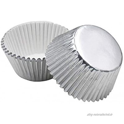 ULTNICE 100 stücke Silber Folie Cupcake Liner Aluminium Verdickt Backen Muffin Pappbecher Fällen Silber