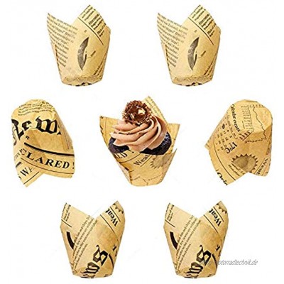 ysister 50 Stück Tulpenförmchen für Cupcakes Muffinförmchen Papier Backförmchen aus Papier in Tulpenform aus gefaltetem Papier Backformen für Cupcakes und Muffins für Hochzeit Geburtstag Party