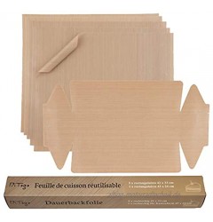 Pritogo Dauerbackfolie 6er Set Backpapier Backfolie Backunterlage Backmatte 42 x 33 cm 6er Pack – 5X eckig 1x Kastenform zuschneidbar spülmaschinenfest