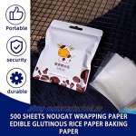 Sunnyflowk 500 Blatt Nougat Verpackungspapier Essbar Gluant Reispapier Backpapier Bonbons Papier Candy Wrapper Transparent Papier