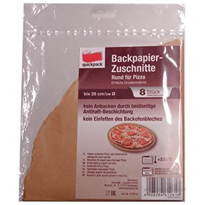 Unbekannt 40 Backpapier Zuschnitte aus naturbraunem Papier rund für Pizza Ø 28 cm beidseitige Antihaft-Beschichtung hitzebeständig bis 220°C