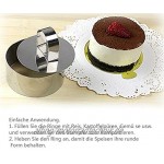 Nikgic Edelstahl Dessertringe Speisering Kochringe Dessert und Speiseringe Set und Lebensmittel Ring Press Set 4 Ringe 1 Hebel