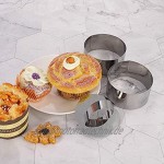 Pceewtyt 8 Stück 8cm Tortenring Kuchenring Mousse Ringe Dessertringe Runde Kuchenform aus rostfreiem Stahl mit Drückern zur Herstellung von Kuchen Gebäck