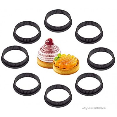 YXHZVON 8 Stück Mousse Ringe Tortenring Kuchenform mit Antihaft Material & Perforierter Cutter Runde Form für die Herstellung von Mousse Pie,Dessert