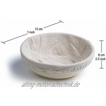 Banneton Brotform Gärkorb aus natürlichem Rattan handgefertigt 2 Stück 5 Round 2 Pack beige