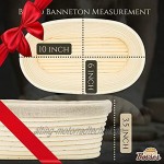 Bread Bosses Oval Bread Banneton Proofing Basket 10-Zoll-Körbe Sauerteig Banaton Handtuch zum Backen Oval Proofing für Sauerteigbrot Herstellung Starter Jar Kit