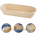 Fablcrew 2 Stück Gärkörbchen für selbstgebackene mit Leineneinsatz Brotschale Brotform Peddigrohr oval Gärkörbchen