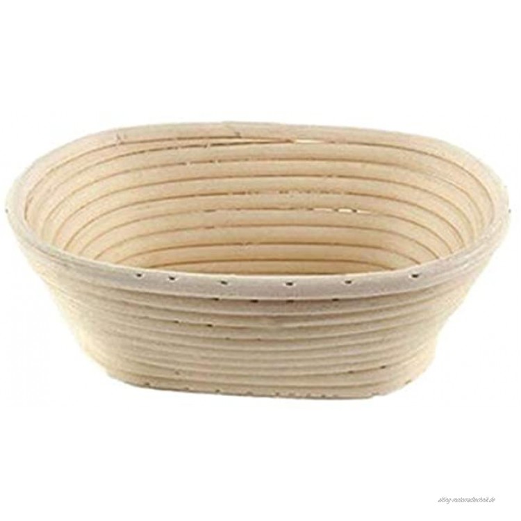 Fairment Gärkörbchen handgemacht aus natürlichem Peddigrohr für selbstgebackene Brote bis 500 g oval 23,5 x 13,5 cm