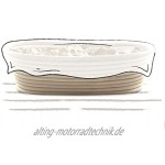 Gärkörbchen + Teigschaber – Der ideale Gärkorb aus natürlichem Peddigrohr oval 28 cm – mit Leineneinsatz rostfrei geklammert