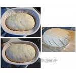 Goodchanceuk Banneton-Brotgärkorb aus natürlichem Rattan Provierkorb für Brot Teig Pizza und Gebäck 25,4 cm 3 Stück 21x15x8cm Oval
