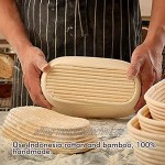 Ovaler Brotkorb Gärkörbchen für Teig natürliches Rattan Banneton Brotform Sauerteig Gärkorb für professionelle Heimbäcker mit Stoffeinsatz 21 x 15 x 8 cm