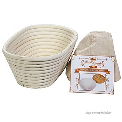 Premium-Banneton-Korb mit Auskleidung 25,4 x 15,2 x 10,2 cm perfekter Brotform-Gärkorb für die Herstellung von schönem Brot