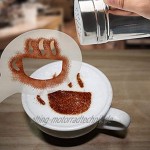 AIFUDA 2 Stück Edelstahl-Pulverstreuer mit Deckel 16 Stück Druckformen Schablonen Pulverdosen mit Loch oder feinmaschigem Netz für Kaffee Cappuccino Latte für Küche Backen Kochen
