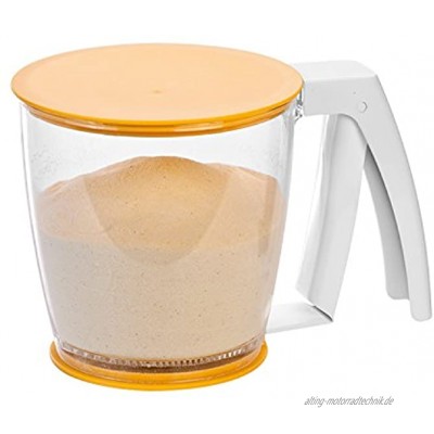 Tescoma Einhand Sieb mit Deckel für Mehl oder Puderzucker aus Kunststoff BPA Frei