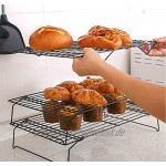 Acobonline Grillrost zum Kühlen von Kuchen 3 Ebenen Aluminium Schwarz Antihaftbeschichtung – einzeln oder stapelbar um Platz in der Küche zu sparen. Schwarz Negro