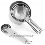 Changor Essen-Klasse Messung Löffel Tasse Kit Praktisch Küche Stahl Messung Löffel Rostfrei Stahl Gemacht