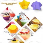 Cupcake-Formen aus Silikon wiederverwendbar antihaftbeschichtet 24 Stück für Kuchen Eis Puddings Gelee 4 Formen Regenbogenfarben 24piece-4 shape Mehrfarbig