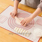 Jinyi Teigrollmatte sicher praktisch rutschfeste Backunterlage faltbar glatt mit hochwertigem Silikon für Kochwerkzeugred
