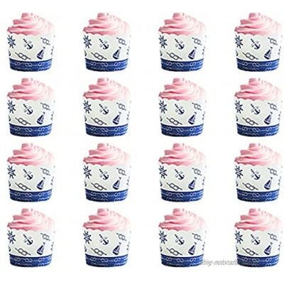 Mini-Backförmchen für Cupcakes Muffins 50 Stück Lebensmittelqualität kein Geruch fettdicht blaues Segelboot