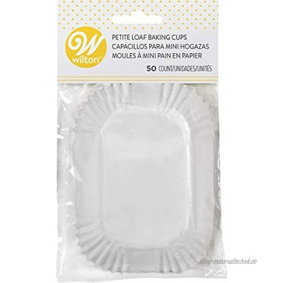 Wilton Mini Loaf Baking Liner Cups White 50 Count Bread Muffins Cake 2-Pack