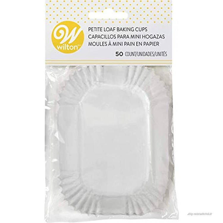 Wilton Mini Loaf Baking Liner Cups White 50 Count Bread Muffins Cake 2-Pack