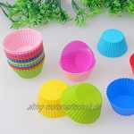 YUEKUN Cupcake-Förmchen aus Silikon mehrfarbig wiederverwendbar Regenbogenfarben zufällige Farbe 24 Stück