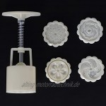 Handpressform Keksherstellungsform mit 4 runden Stempeln Einstellbares ABS-Material für DIY-Backen