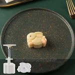 Mondkuchenform Keksformen 50 g Mondkuchenform mit 3D-Hasenstempel Handpresse Mondkuchen Gebäck Keksstempel