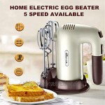 AYDQC Professioneller elektrischer Mixer 5-Gang-Leichtweiß-Handheld-Whisk for Küchenbacken E Ei-Creme Food Nahrung braun fengong Color : Brown