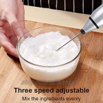 Guangcailun Elektrische Milchschäumer Wiederaufladbare Egg Beater 3 Speed ​​Fo Maker Hand Whisk Getränke Mixer Silber