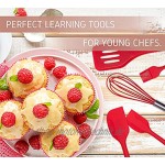 CheffyKids Echtes Kochset für Kinder – Kinder-Kochsets – 5-teiliges Backutensilien-Set – Rot